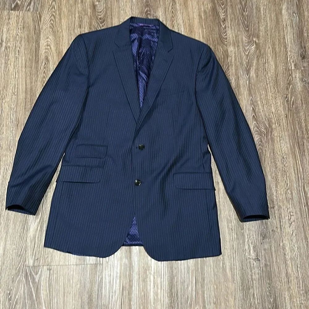 Ted Baker endurance 44L navy pinstripe suit jacket blazer wool
